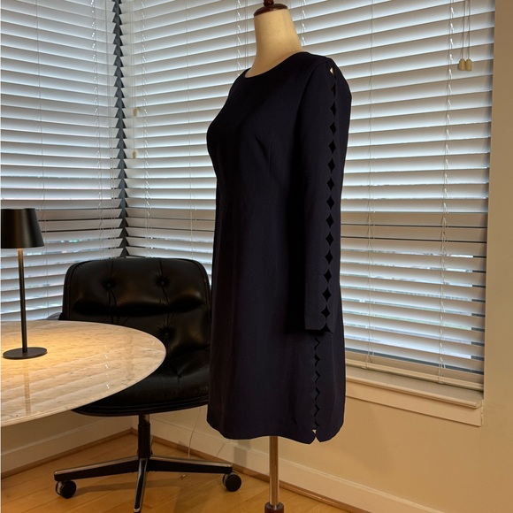 Club Monaco Navy Long Sleeve Dress- Size 4 (Small) - Picture 8 of 9